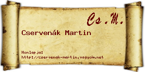 Cservenák Martin névjegykártya