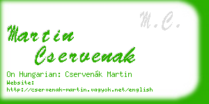 martin cservenak business card